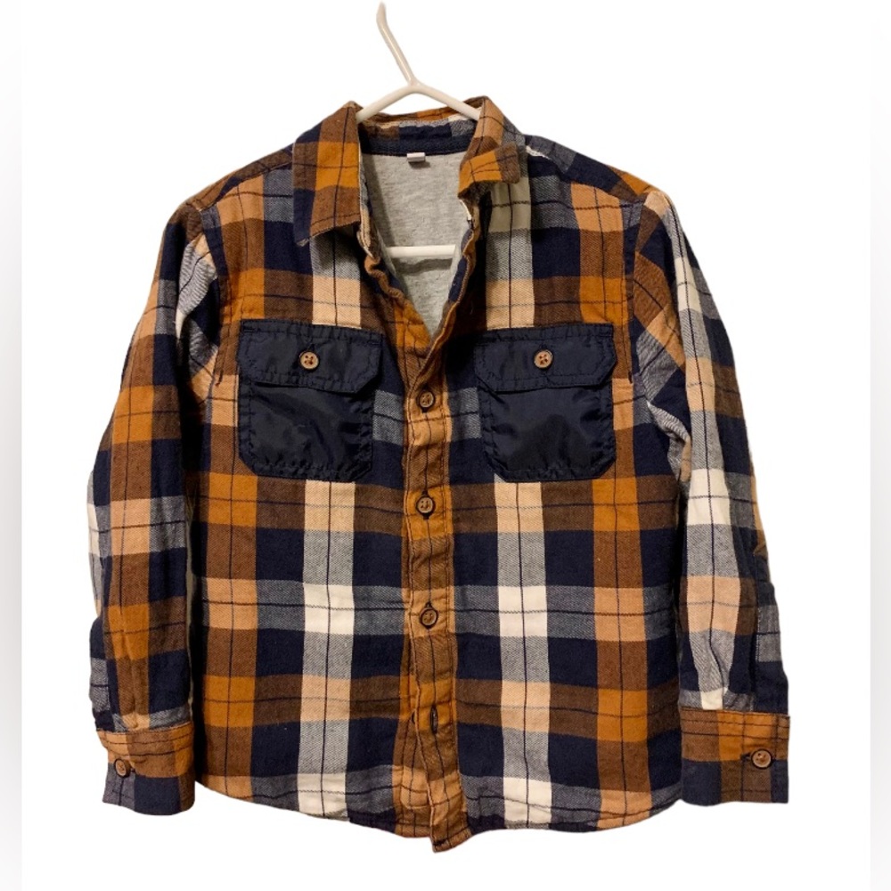 Boys 3T lined flannel button up